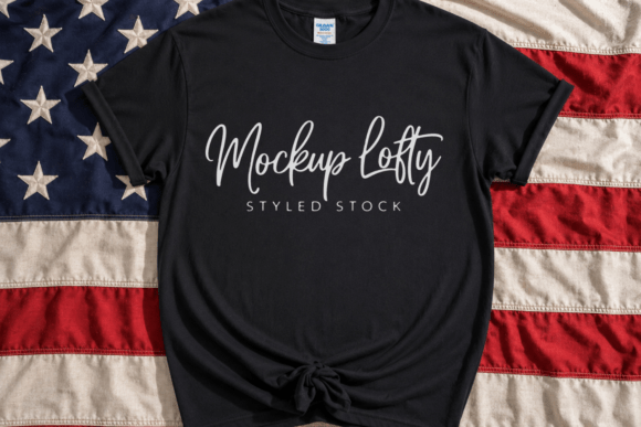 Download Gildan 5000 4th of July Flat Lay Mockup - Flat lay mockup Collection